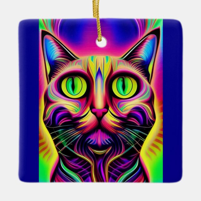 curious cat ornament (Front)
