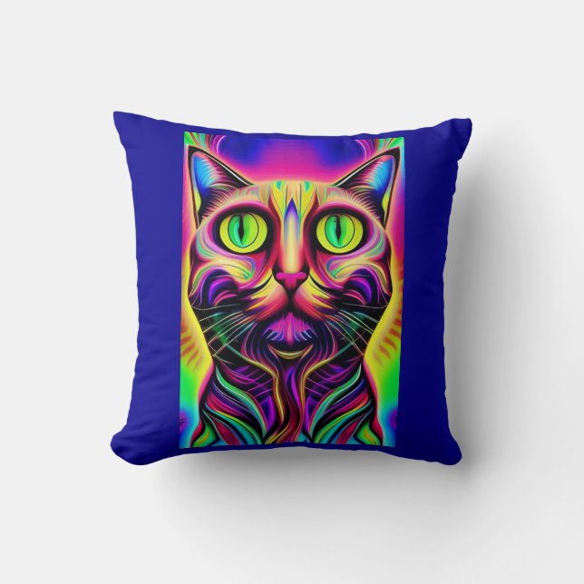 curious cat pillow (Front)