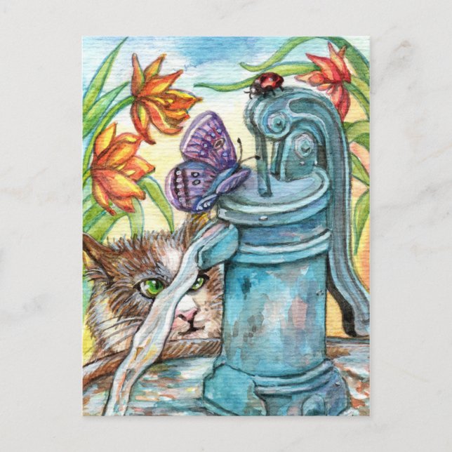 Curious Cat Postcard (Front)