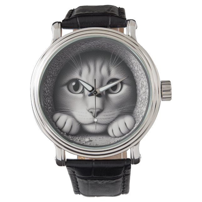 Curious Cat Shades of Grey Watch (Front)