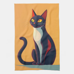 Curious Cat Tea Towel