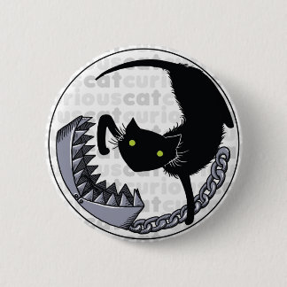 Curious Cat with Trap 6 Cm Round Badge