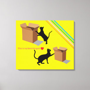 Curious Cats and Their Favorite Box Canvas Print