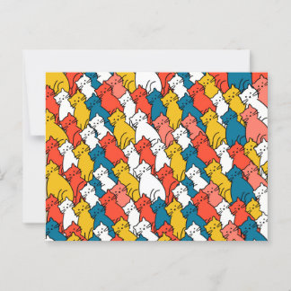 Curious Cats colourful Postcard