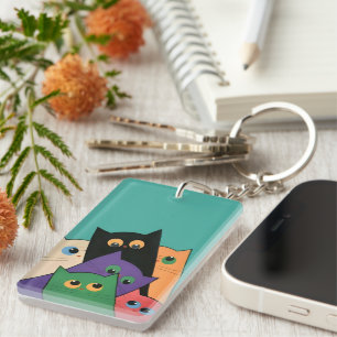Curious Cats Key Ring