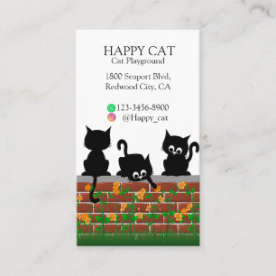 Curious Cats on a Garden Wall Business Card