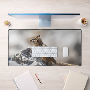 Curious Chipmunk in Nature Desk Mat