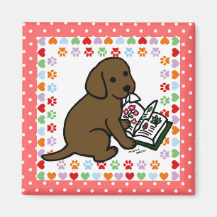 Curious Chocolate Labrador Puppy Magnet