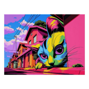 Curious Colossus: The Giant Cat in the Neighborhoo Poster