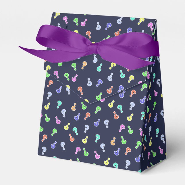 Curious? Colourful Question Marks Gift Favour Box (Front Side)