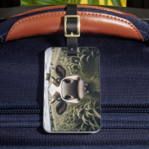 Curious Cow in Field Custom Luggage Tag