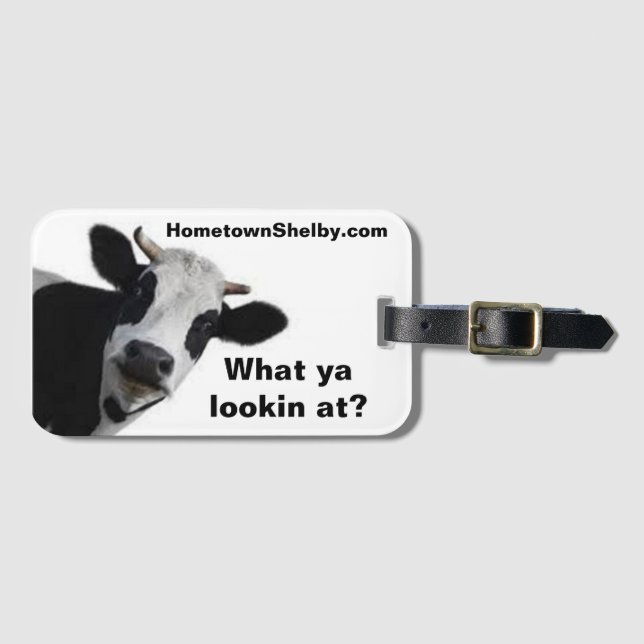 Curious Cow Luggage Tag (Front Horizontal)