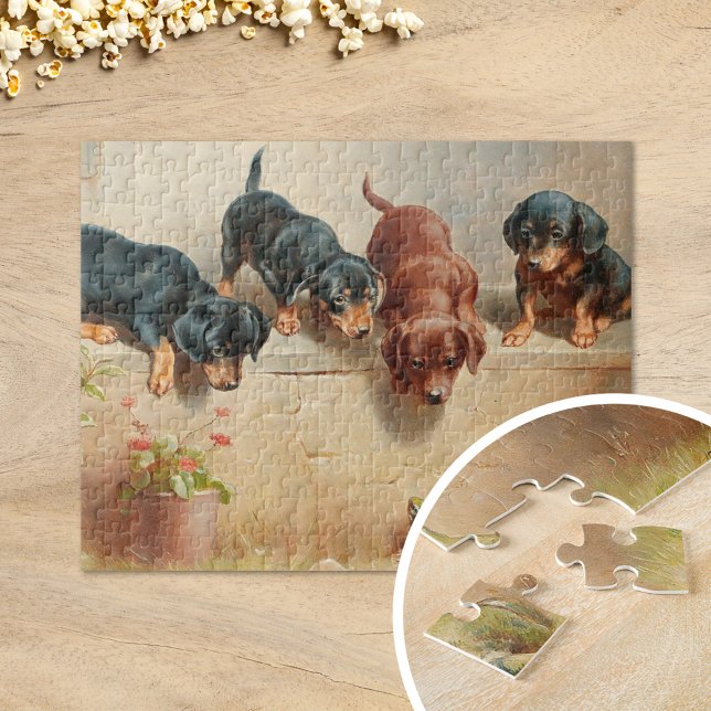 Curious Dachshund Puppies | Carl Reichert Jigsaw Puzzle (Creator Uploaded)