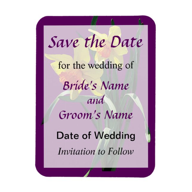Curious Daffodils Guard Save the Date Magnet (Vertical)