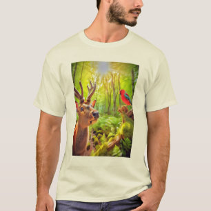 Curious deer in the Jungle T-Shirt