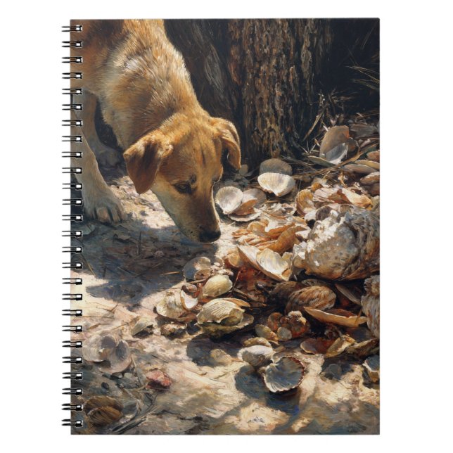 Curious Dog Seashell Beach Notebook (Front)