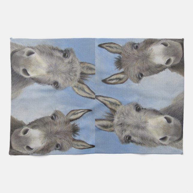 Curious Donkeys Tea Towel (Horizontal)