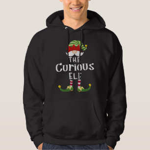 Curious Elf Christmas Funny Pajama Party Hoodie