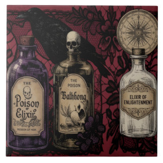 Curious Elixirs and Raven Ceramic Tiles 6"x6"