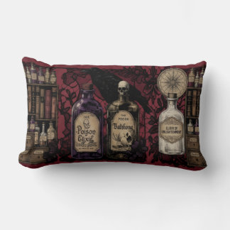 Curious Elixirs and Raven Long Throw pillow