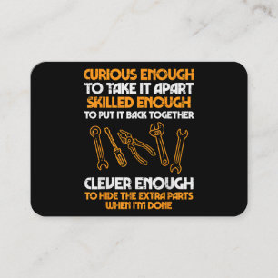 Curious Enough To Take It Apart Car Auto Garage Me Business Card