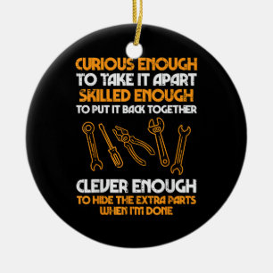 Curious Enough To Take It Apart Car Auto Garage Me Ceramic Tree Decoration