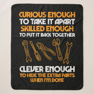 Curious Enough To Take It Apart Car Auto Garage Me Sherpa Blanket