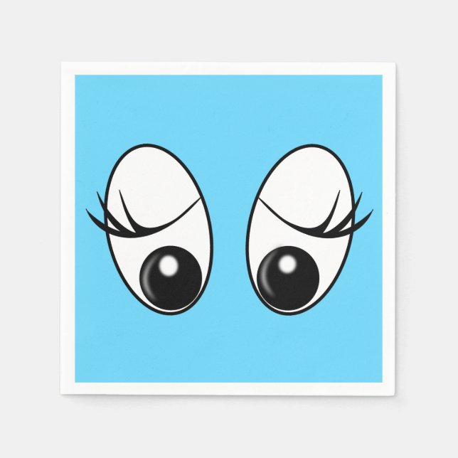Curious Eyes Blue Napkins - Customisable (Front)