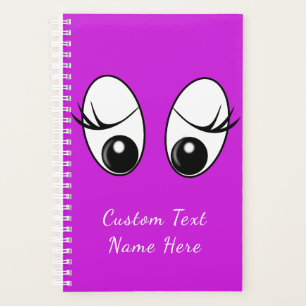Curious Eyes Purple Planner Text Name and Color