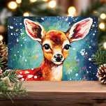 Curious Fawn Colourful Winter Christmas Holiday Card<br><div class="desc">Share the wonder of the season with our Curious Fawn Colourful Winter Christmas Holiday Card! This delightful card features a vibrant illustration of an adorable fawn set against a colourful, snowy background, capturing the innocence and magic of winter. Perfect for sending heartfelt holiday wishes to friends and family, this card...</div>