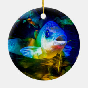 Curious fish ceramic tree decoration