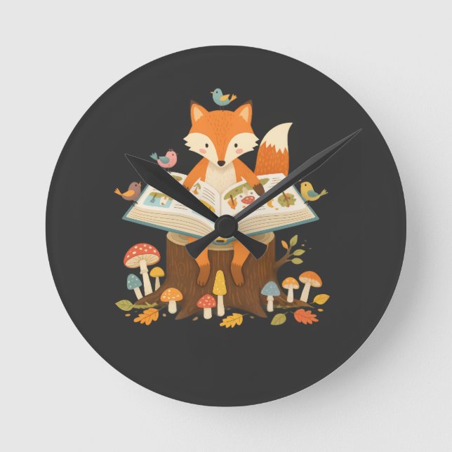 Curious Forest Reader Round Clock (Front)