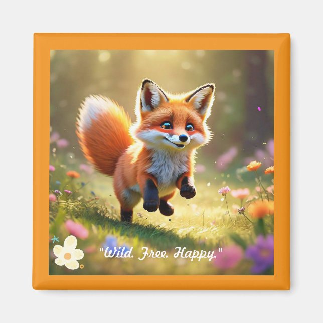 "Curious Fox Kit" Magnet (Front)