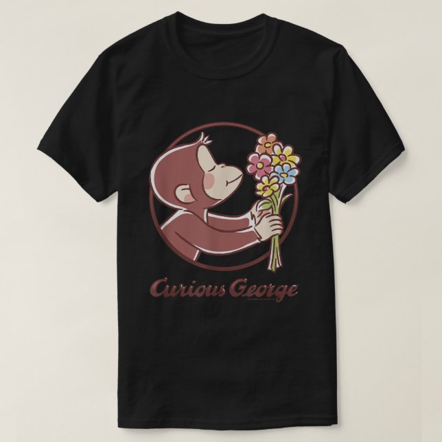 Curious George Flower Bouquet Poster  T-Shirt (Design Front)
