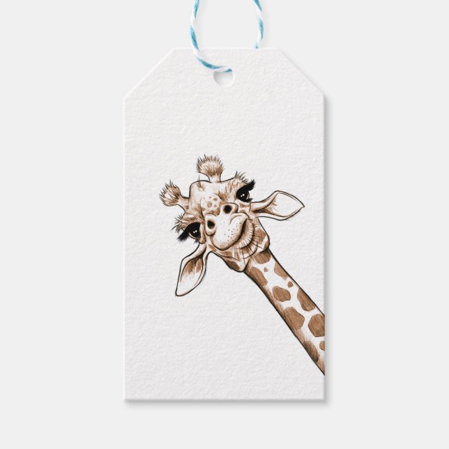Curious Giraffe Art Gift Tags (Front)