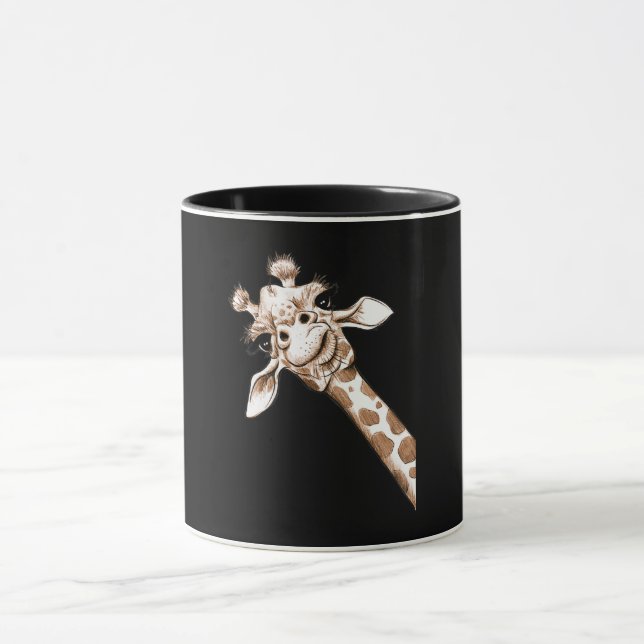 Curious Giraffe  Funny Zoo Animal Costume Gift Mug (Center)