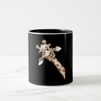 Curious Giraffe Funny Zoo Animal Costume Gift Two-Tone Coffee Mug