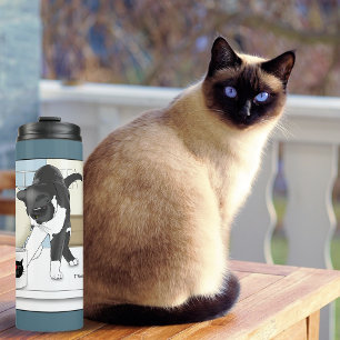 Curious Grey White Cat Funny Tea Mug Kitchen