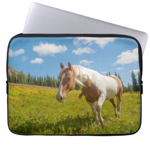 Curious Horse in an Alpine Meadow in Summer Laptop Sleeve