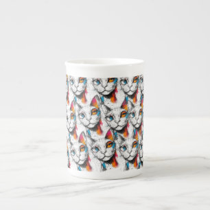 Curious Kitty Bone China Mug