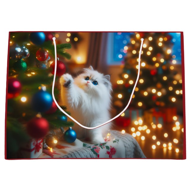 Curious Kitty Holiday Gift Bag (Front)