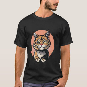 Curious Kitty Mischief Playful Cat Lovers Art T-Shirt