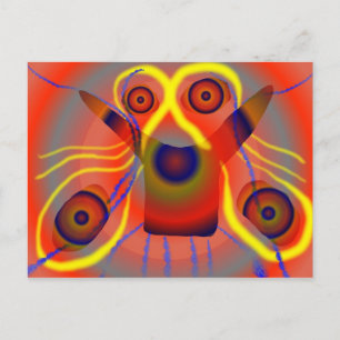 Curious lion dog postcard