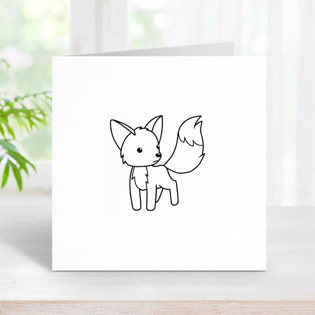 Curious Little Fox 1x1 Rubber Stamp (Creator Uploaded)