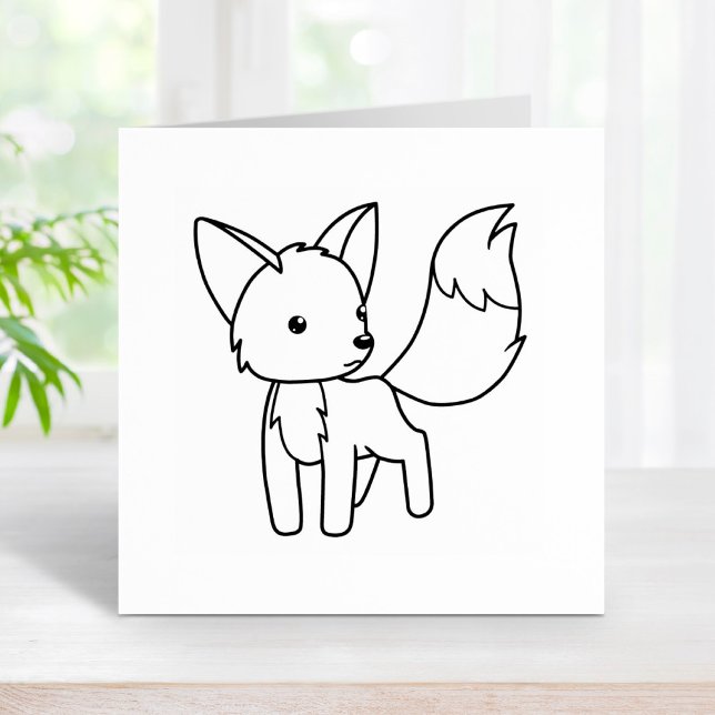 Curious Little Fox Colour Me Rubber Stamp (Creator Uploaded)