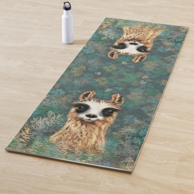 Curious Llama Yoga Mat Fun (In Situ)