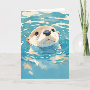 Curious Otter in Sparkling Waters Card