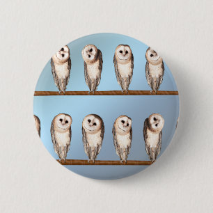 Curious owls 6 cm round badge