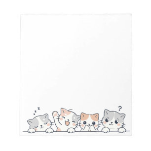 Curious Paws - Cute Cats Friends Peeking Notepad