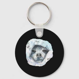 Curious Peek - Original Watercolor Sticker Key Ring